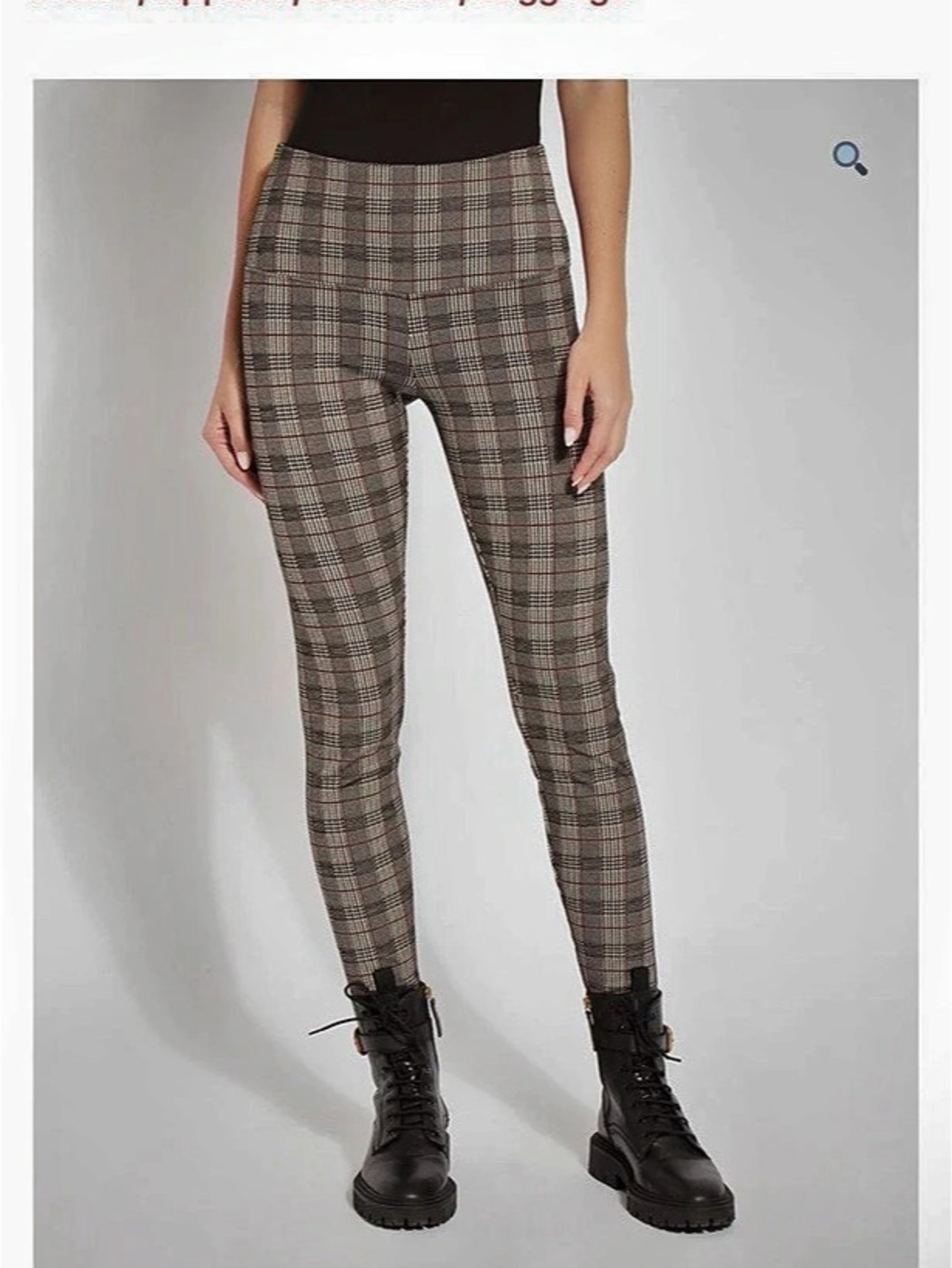 Lysse Signature Ponte Jacquard Legging Pants-Mahogany Plaid-XL